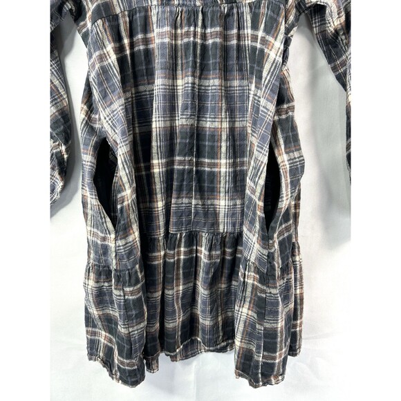 Universal Thread Plaid Puff Sleeve Baby Doll Peasant Blouse Women’s Size S - Picture 3 of 10